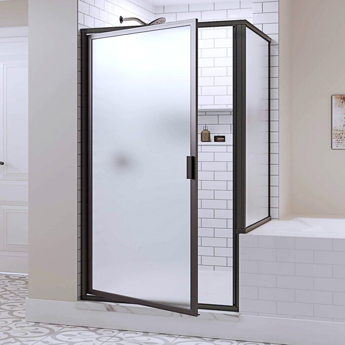Etched frosted shower door