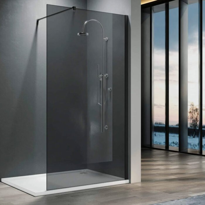 grey tinted glass shower screen