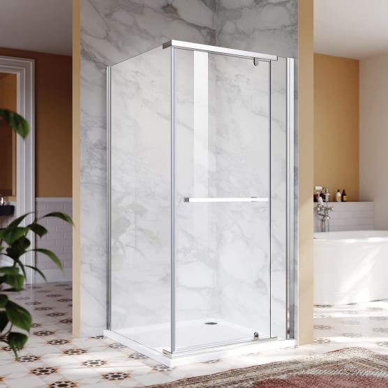 Semi-frameless shower door