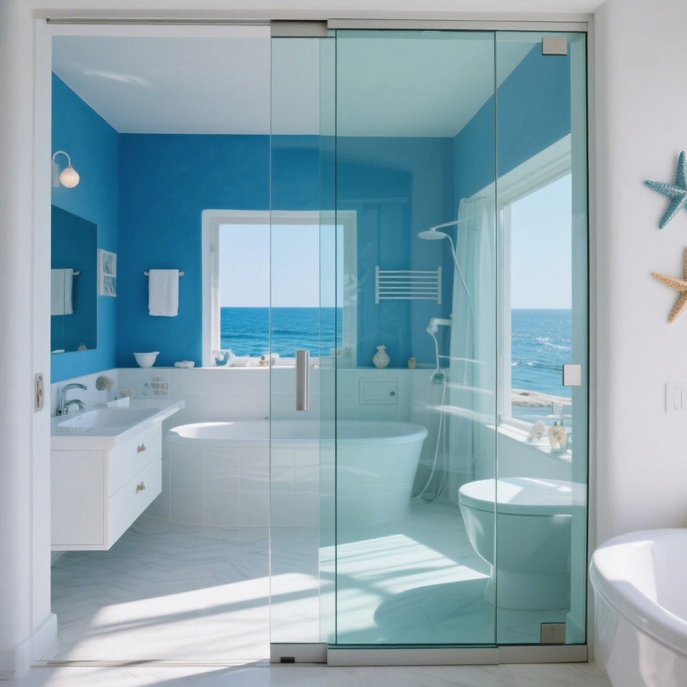 Clear shower doors