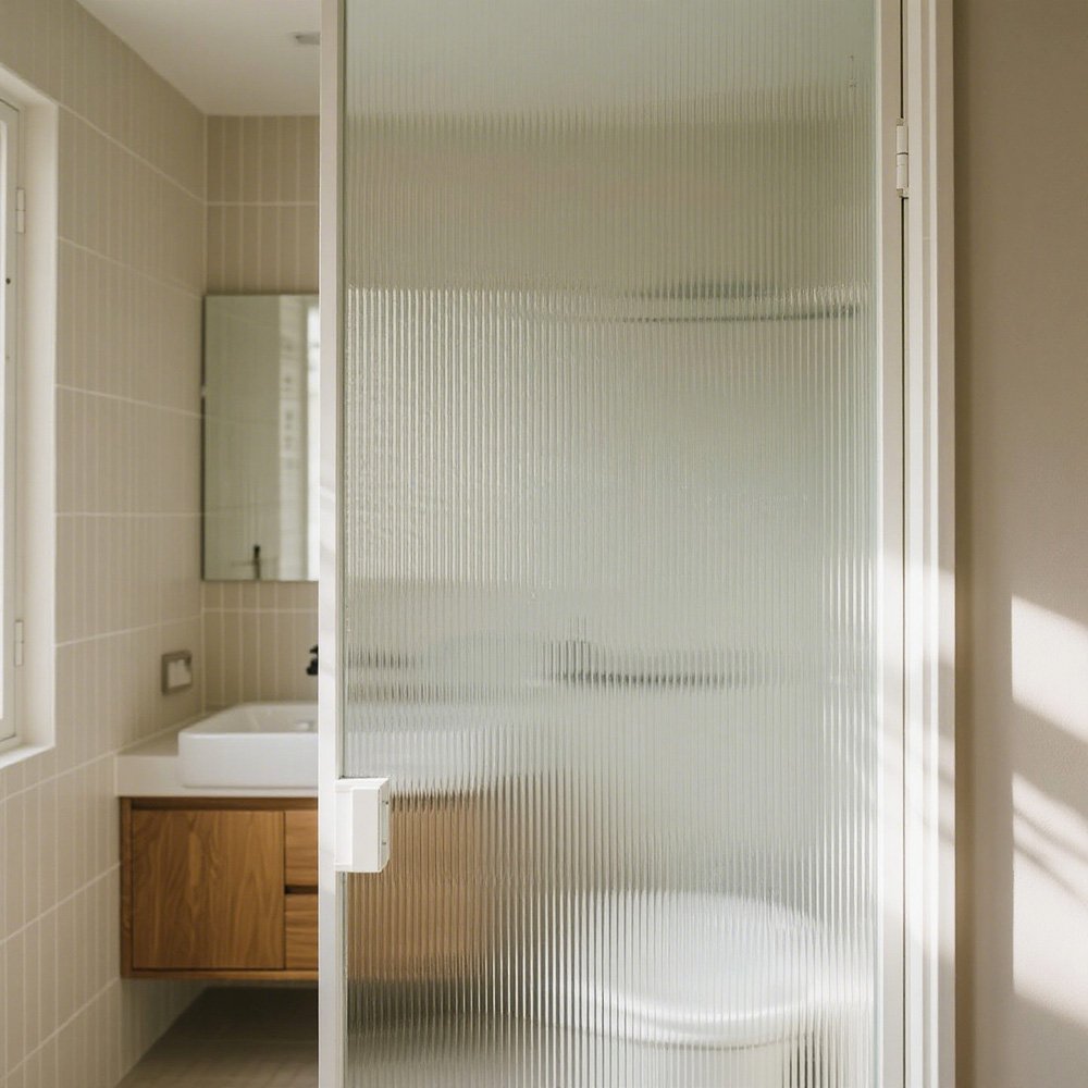 Fluted glass door