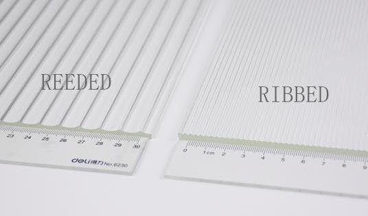 reeded glass vs. ribbed glass