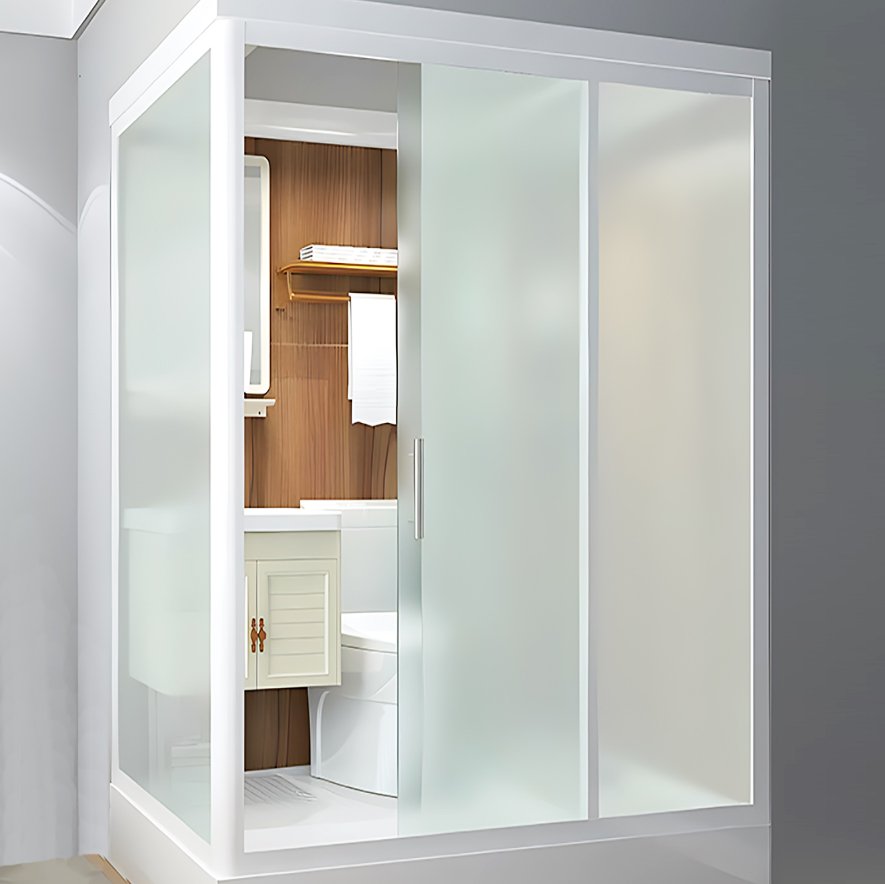 Frosted glass shower enclosure